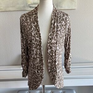 Easywear by Chico's Gray, Pink, & Cream Stretch Cardigan Sz Medium